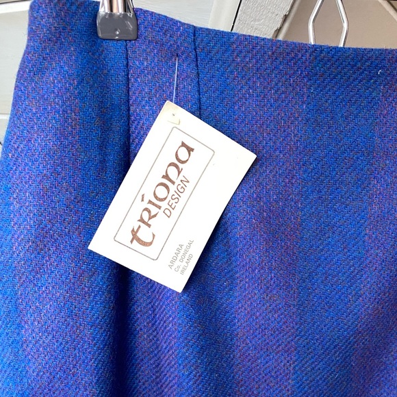 NWT Triona Design Donegal Wool Tweed Pencil Skirt UK 18 Blue Purple - Picture 4 of 13